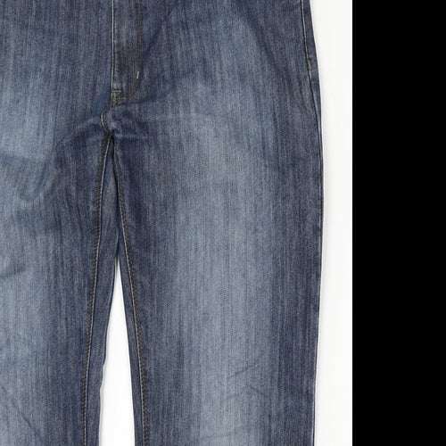 George Womens Blue Cotton Straight Jeans Size 38 in L29 in Regular Button