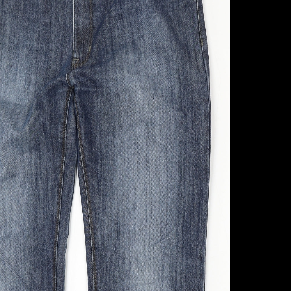 George Womens Blue Cotton Straight Jeans Size 38 in L29 in Regular Button