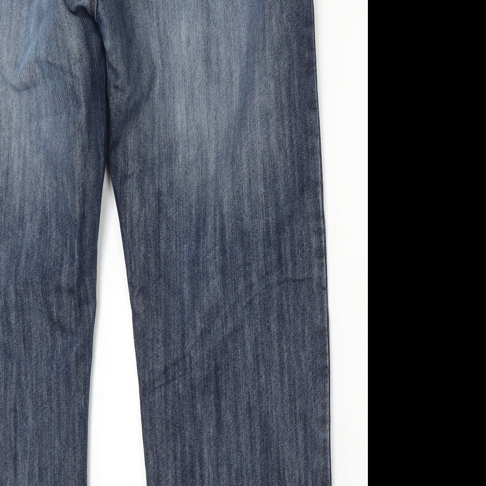 George Womens Blue Cotton Straight Jeans Size 38 in L29 in Regular Button