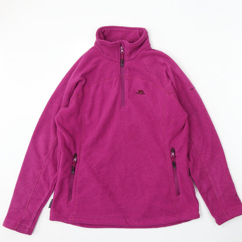 Trespass Womens Purple Polyester Pullover Sweatshirt Size L Zip