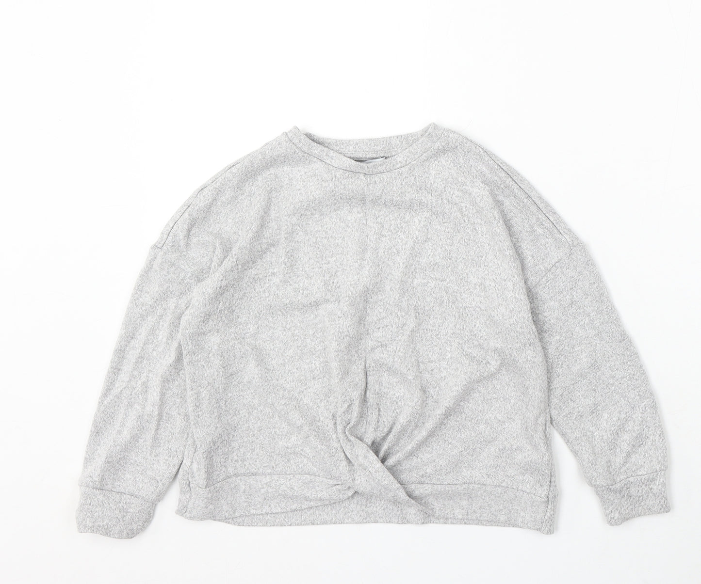 Marks and Spencer Girls Grey Viscose Pullover Sweatshirt Size 7-8 Years