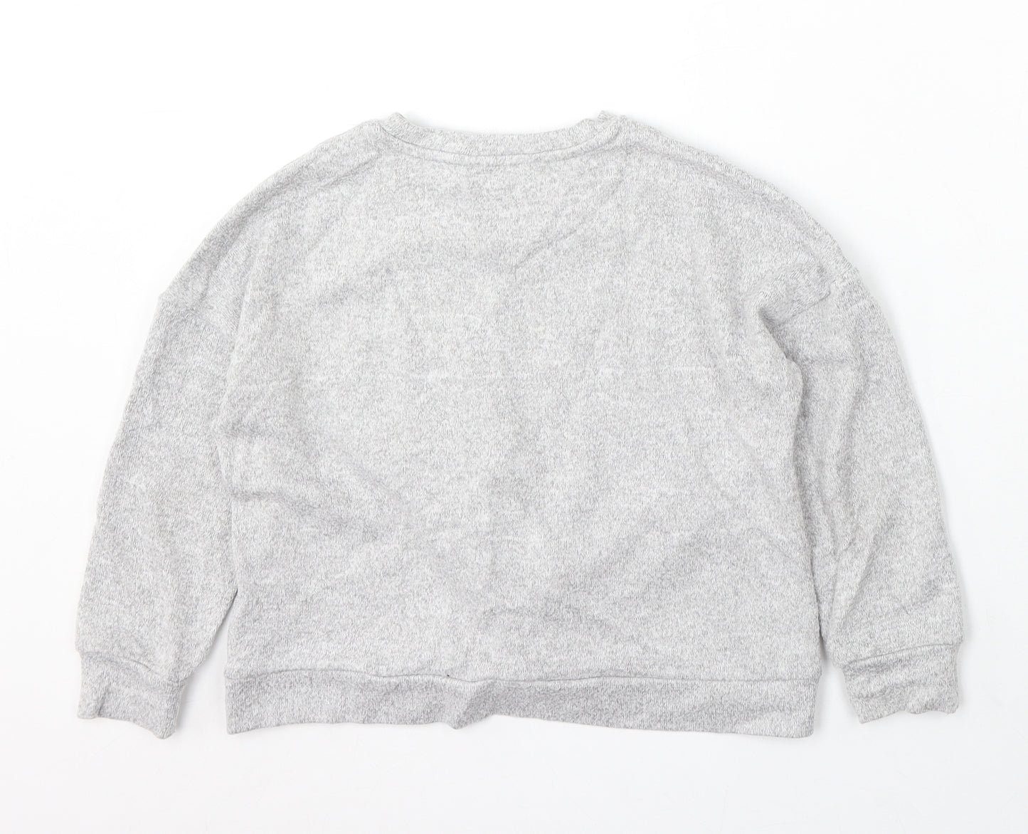 Marks and Spencer Girls Grey Viscose Pullover Sweatshirt Size 7-8 Years
