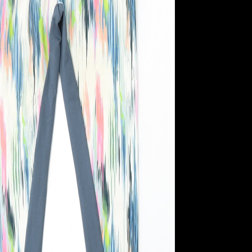 Leigh Tucker Girls Multicoloured Geometric Polyester Jogger Trousers Size 9-10 Years Regular
