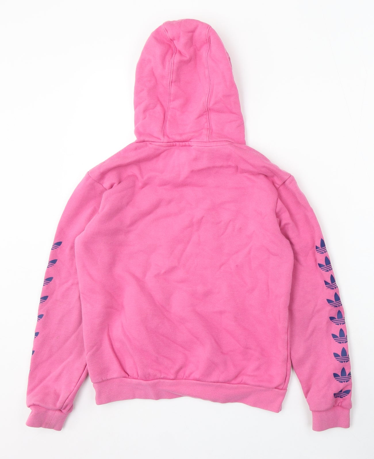 adidas Girls Pink Cotton Pullover Hoodie Size 11-12 Years