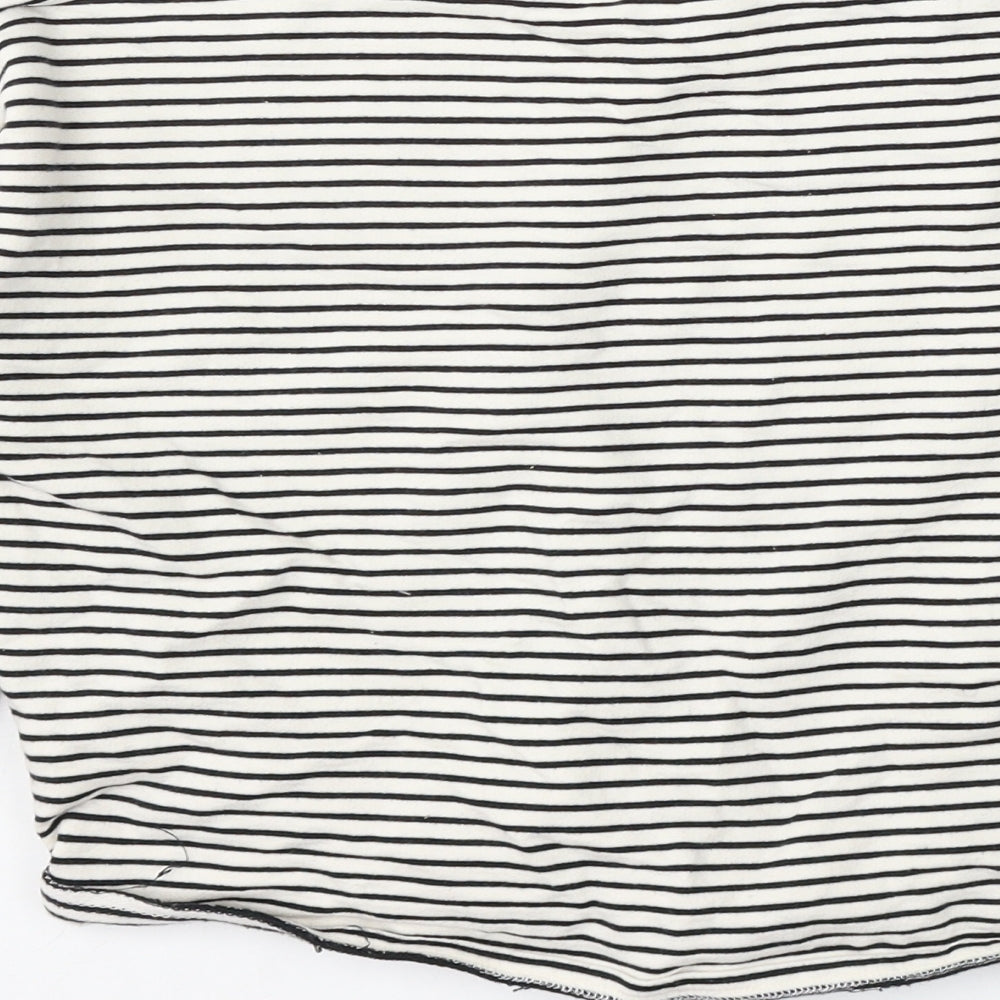 Very Girls White Striped Cotton Pullover Sweatshirt Size 11 Years Tie