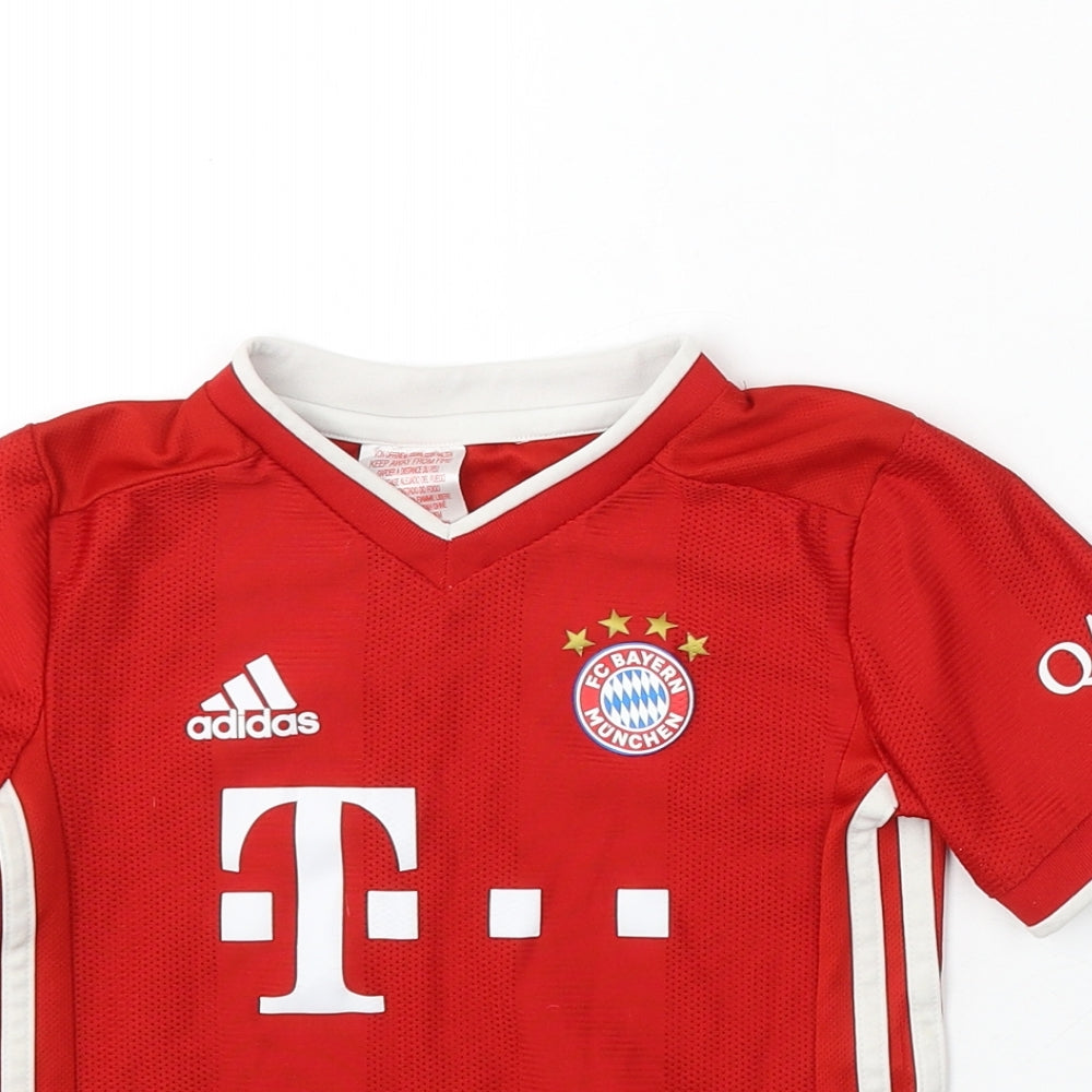 FC Bayern Boys Red Polyester Basic T-Shirt Size 12-18 Months V-Neck - Bayern Munchen