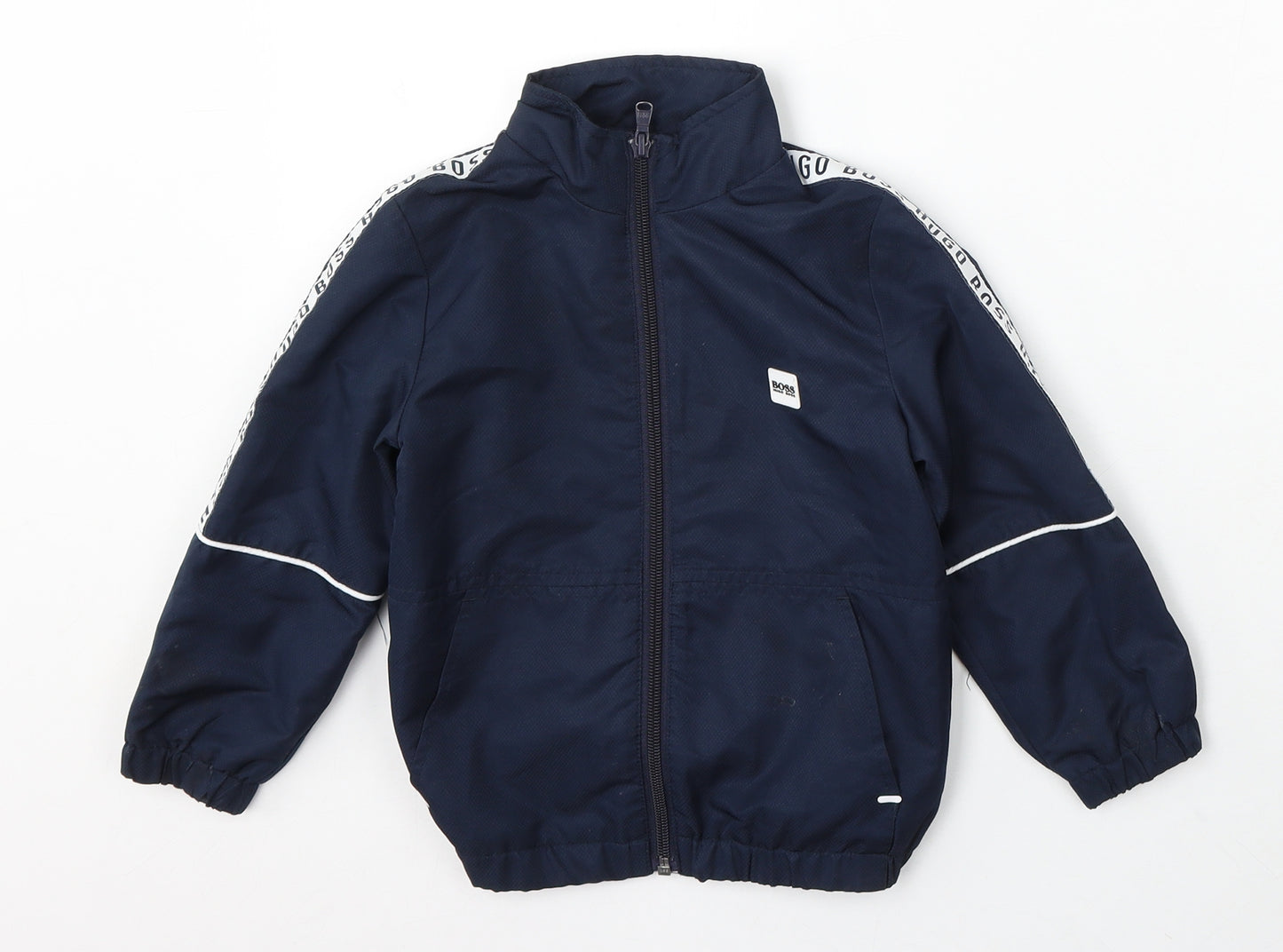 HUGO BOSS Boys Blue Jacket Size 4 Years Zip