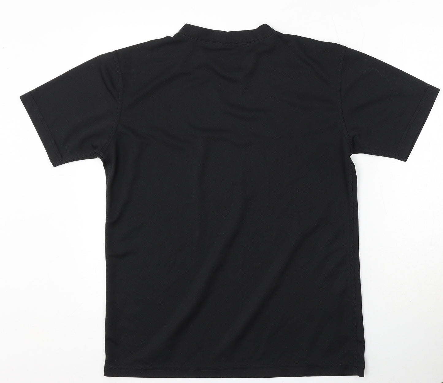 NATO Mens Black Polyester Basic T-Shirt Size L Round Neck
