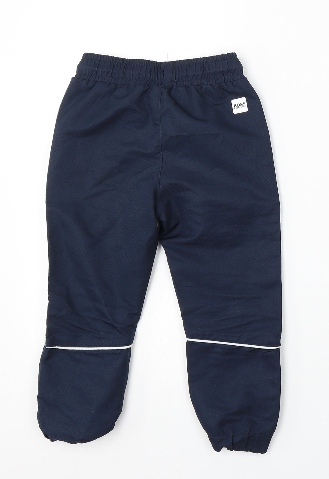 HUGO BOSS Boys Blue Polyester Jogger Trousers Size 4 Years Regular Drawstring