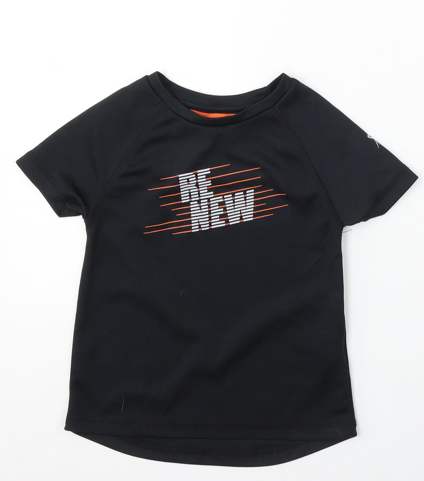 Primark Boys Black Polyester Basic T-Shirt Size 3 Years Round Neck - Renew, Restart