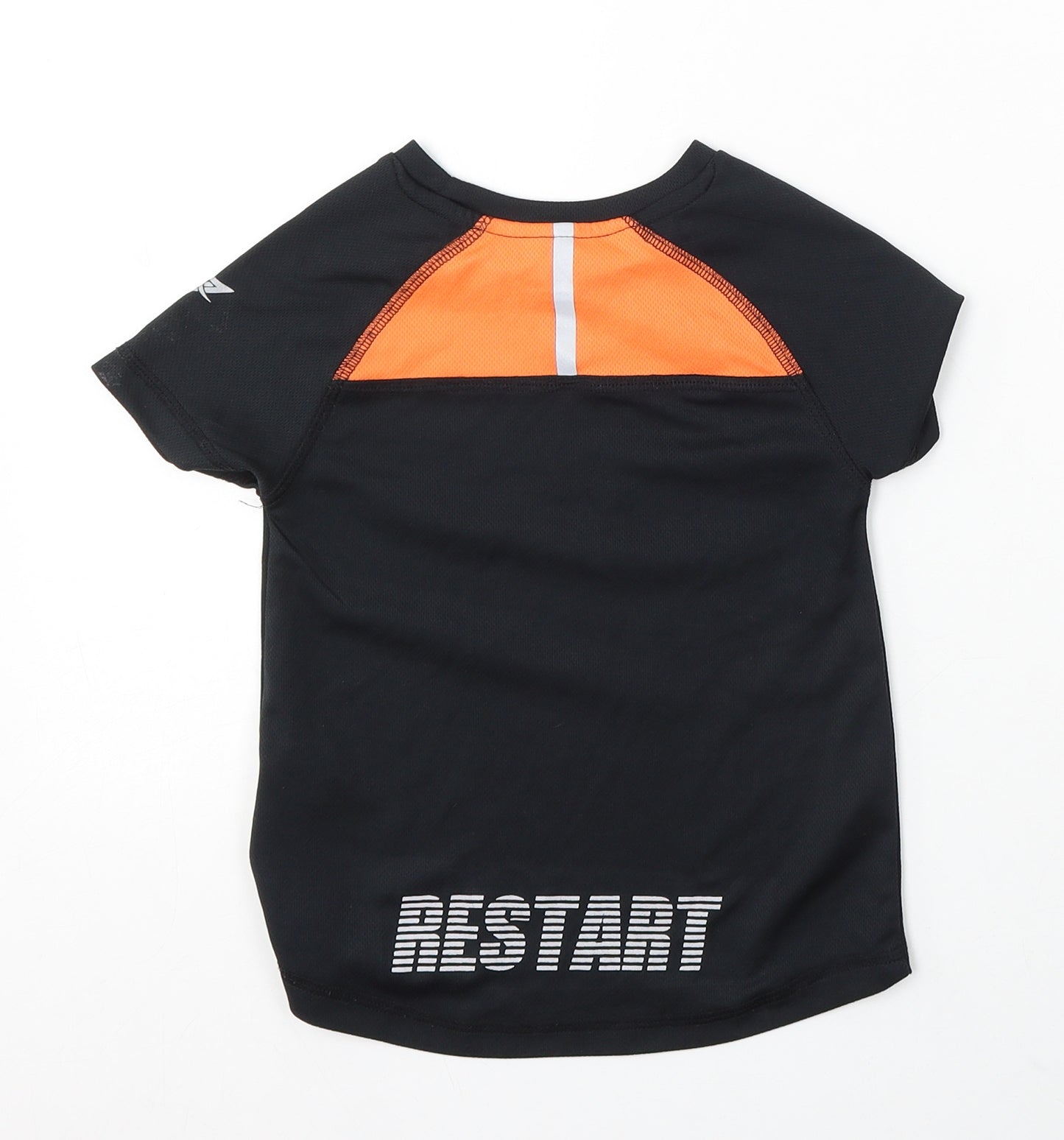 Primark Boys Black Polyester Basic T-Shirt Size 3 Years Round Neck - Renew, Restart