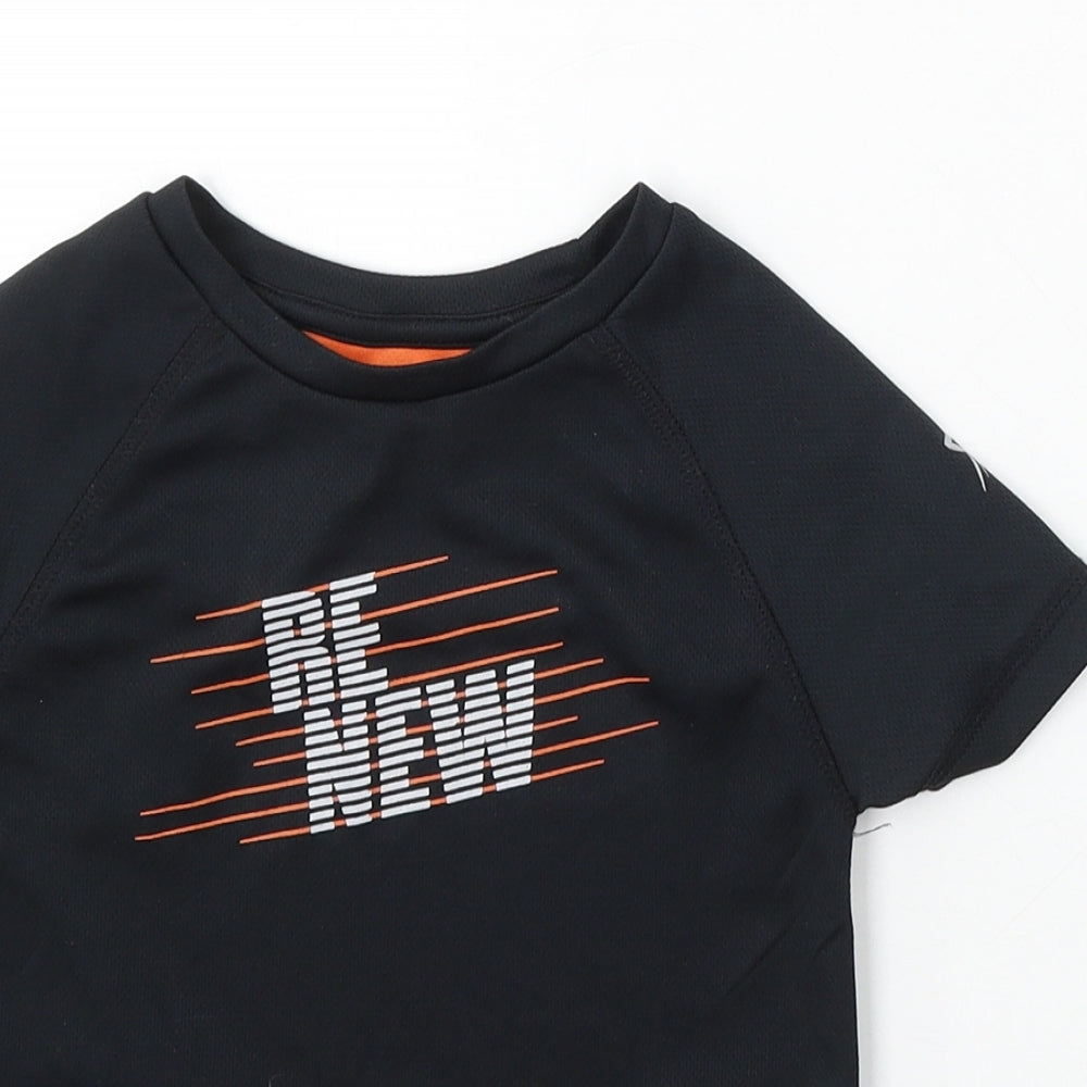 Primark Boys Black Polyester Basic T-Shirt Size 3 Years Round Neck - Renew, Restart