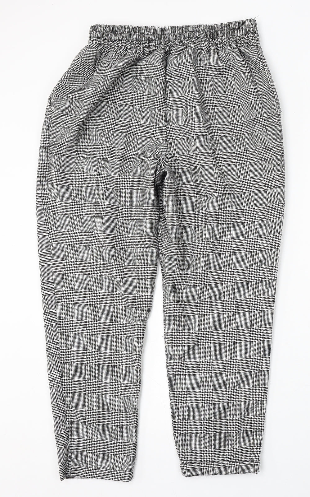 New Look Womens Grey Check Polyester Trousers Size 12 L28 in Regular
