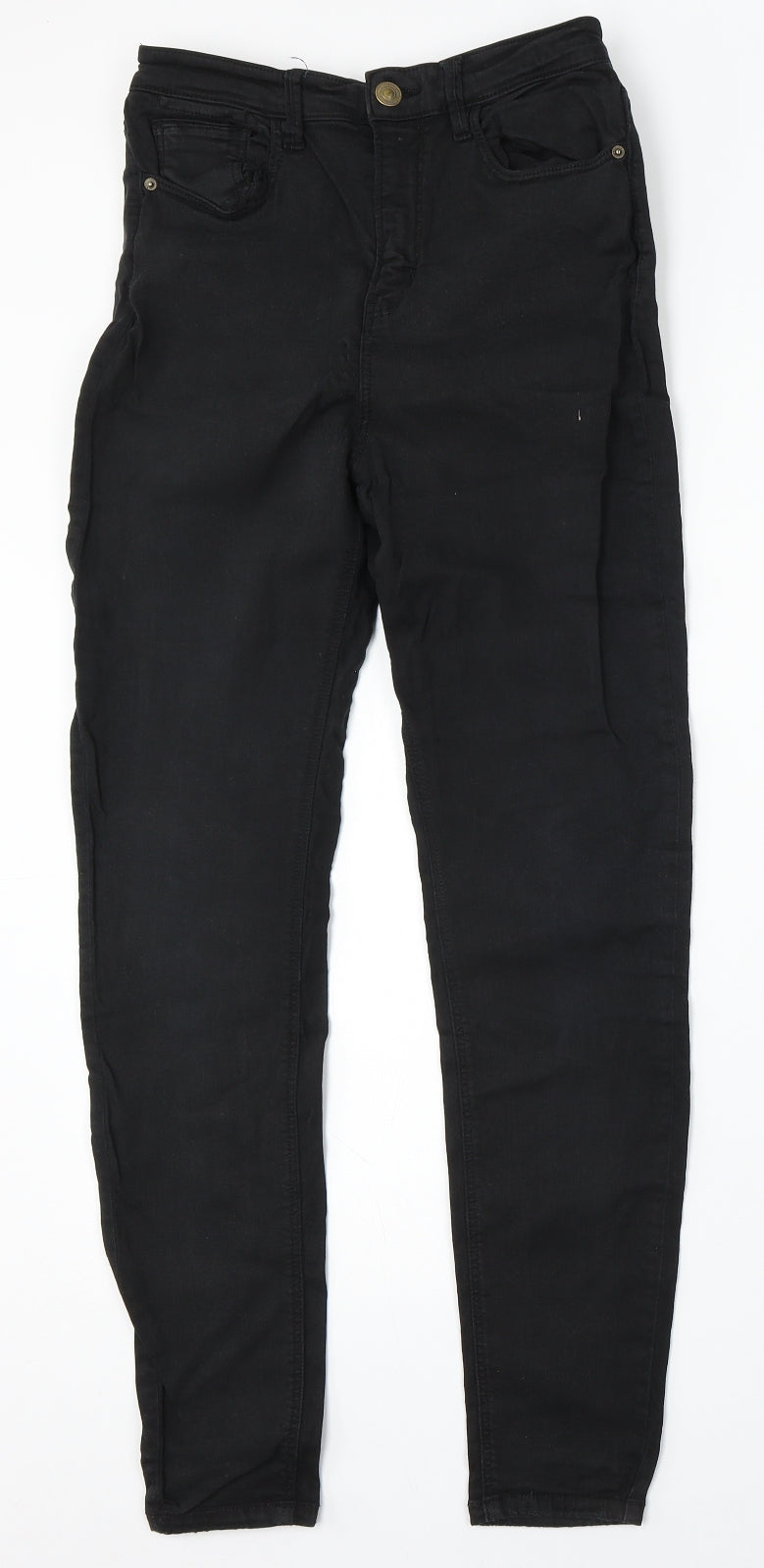 Stradivarius Womens Black Polyester Skinny Jeans Size 10 L28 in Regular Button