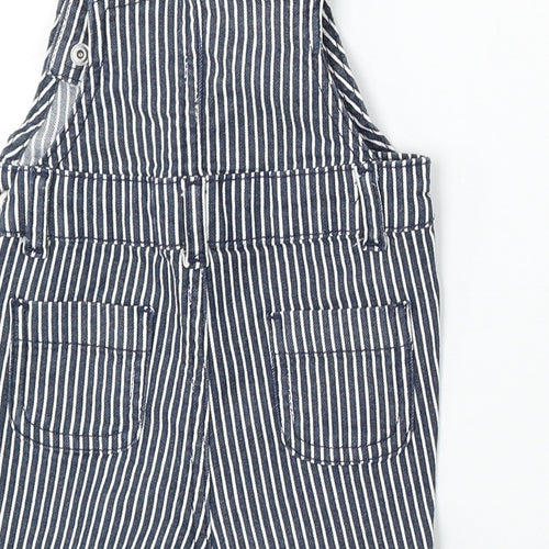 Primark Girls Blue Striped Cotton Dungaree Outfit/Set Size 3-6 Months Snap