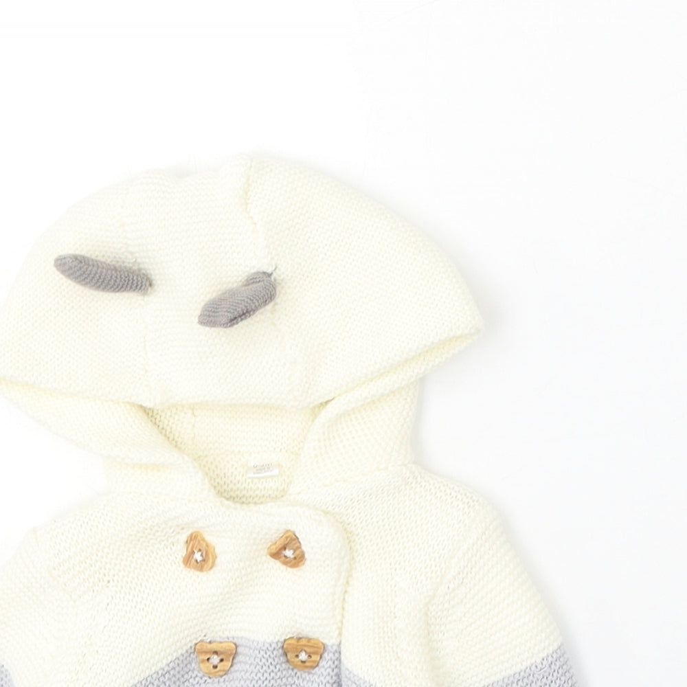 Rockabye-Baby Boys Ivory Jacket Size 0-3 Months Button - Bear