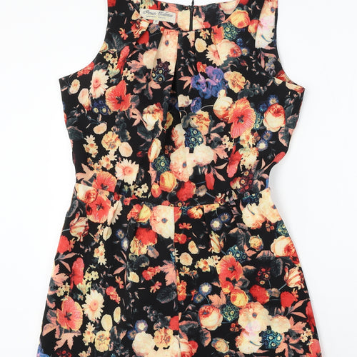 Parisian Collection Womens Multicoloured Floral Polyester Playsuit One-Piece Size 12 Zip