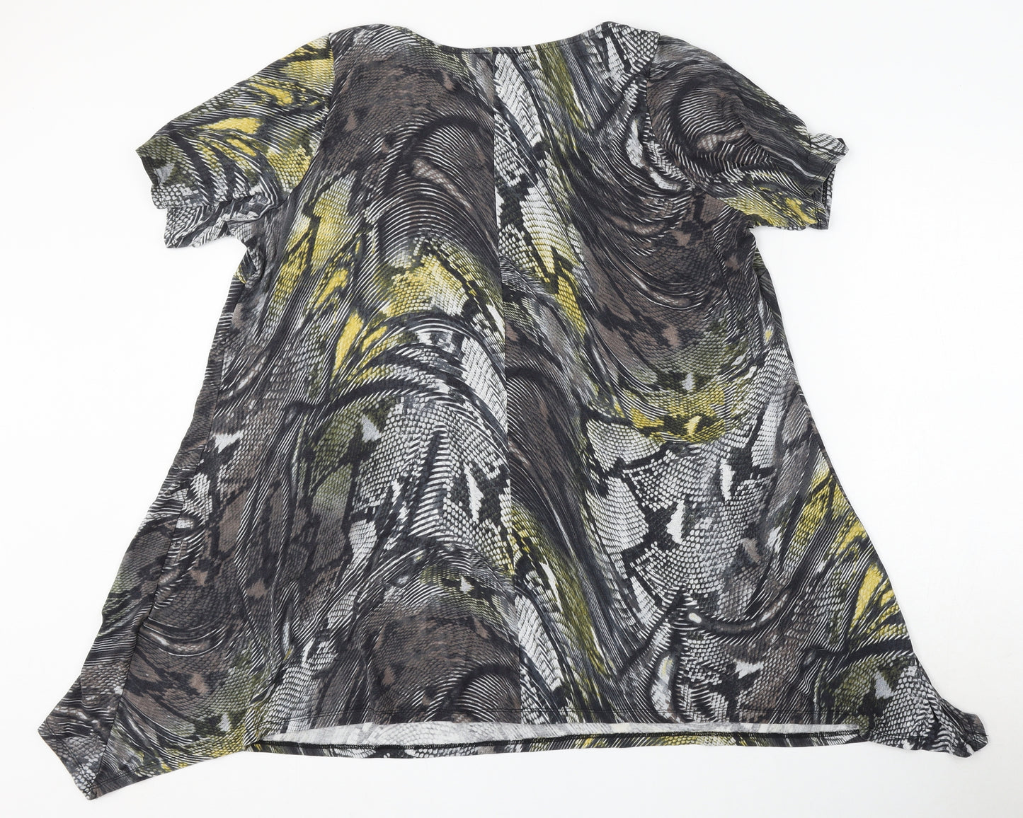 Deane&White Womens Multicoloured Geometric Viscose Basic Blouse Size 22 Round Neck