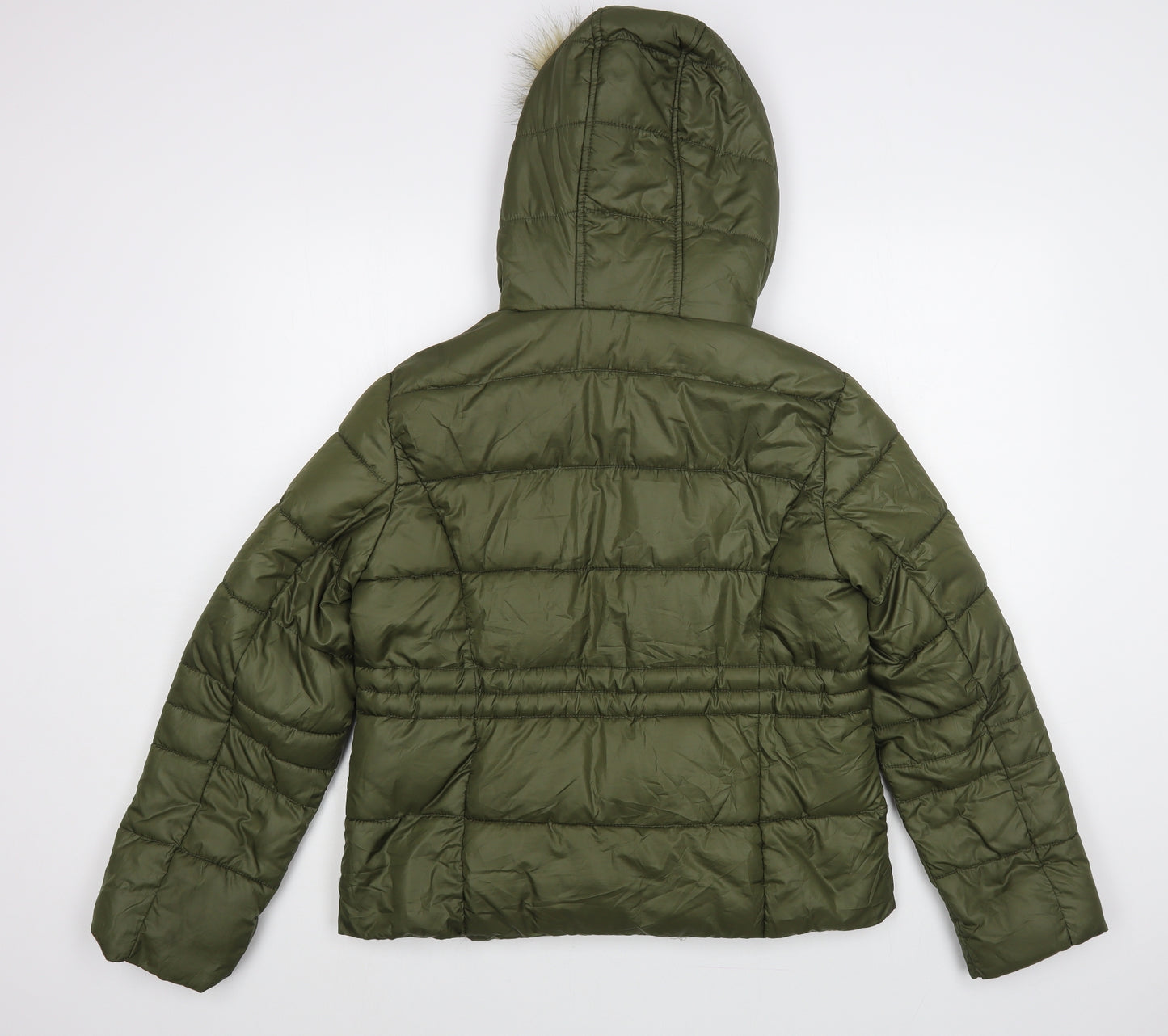 Primark Womens Green Pea Coat Jacket Size 10 Zip