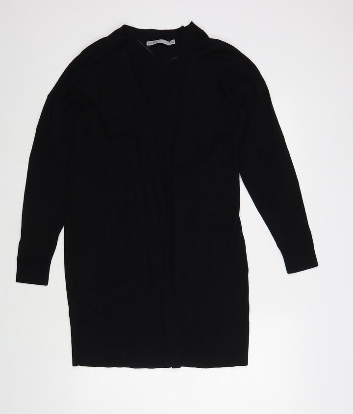 Oasis Womens Black V-Neck Cotton Cardigan Jumper Size S