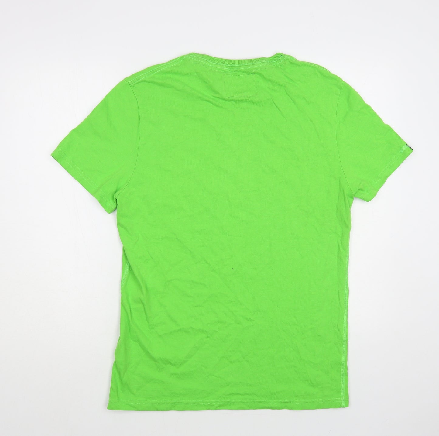 Superdry Mens Green Cotton T-Shirt Size L Crew Neck