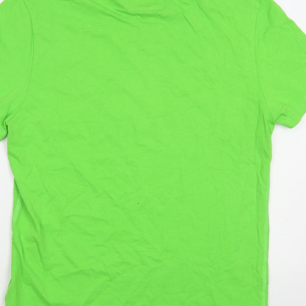 Superdry Mens Green Cotton T-Shirt Size L Crew Neck