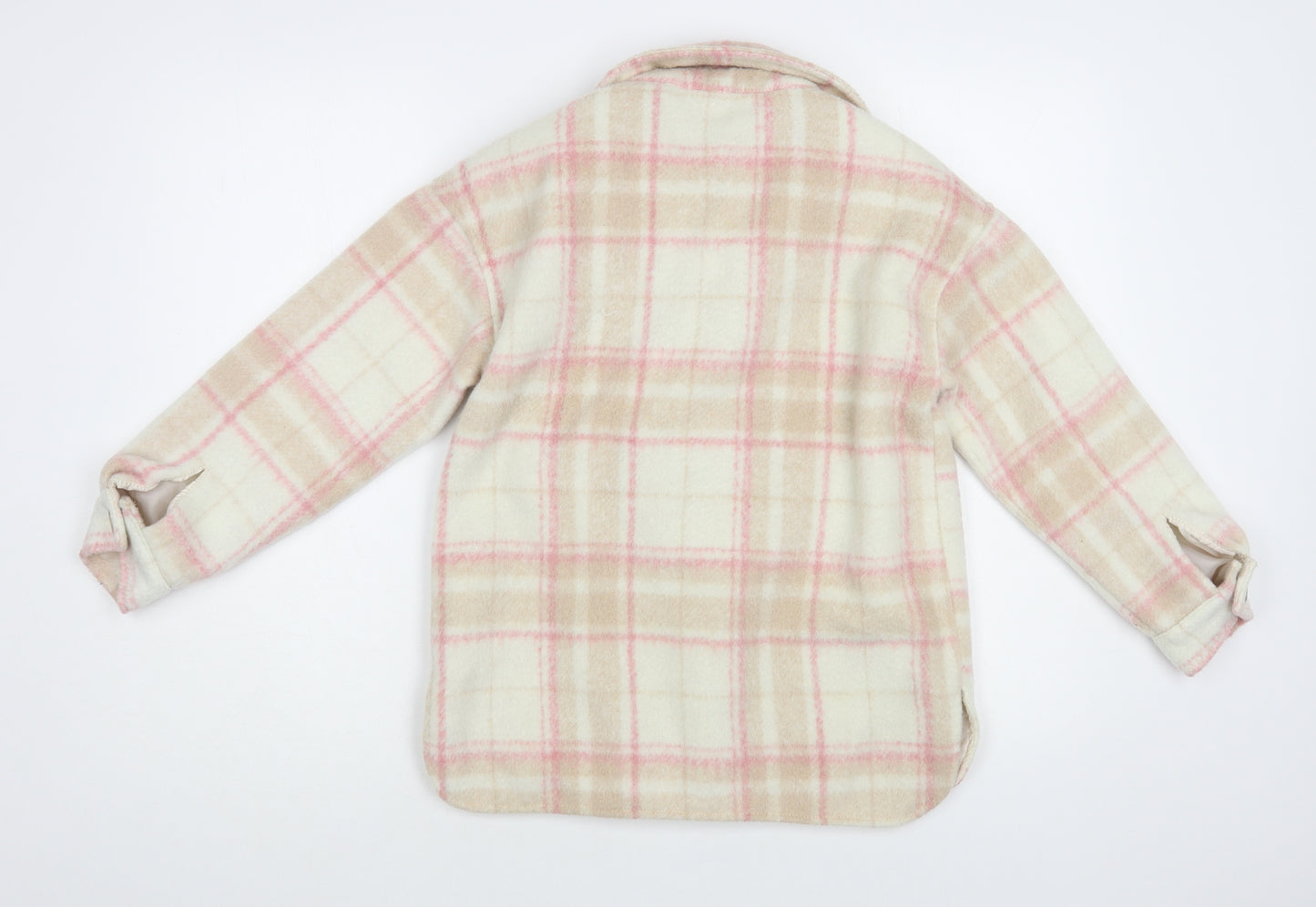Dunnes Stores Girls Beige Plaid Basic Jacket Jacket Size 9-10 Years Button