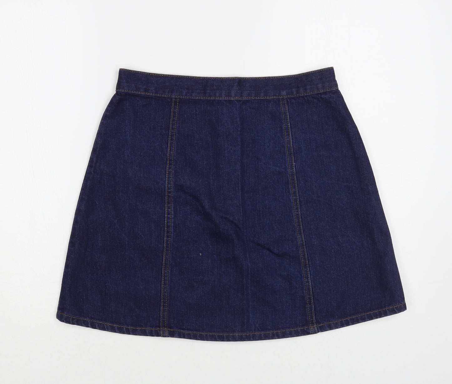 Cooperative Womens Blue Cotton Mini Skirt Size S Snap