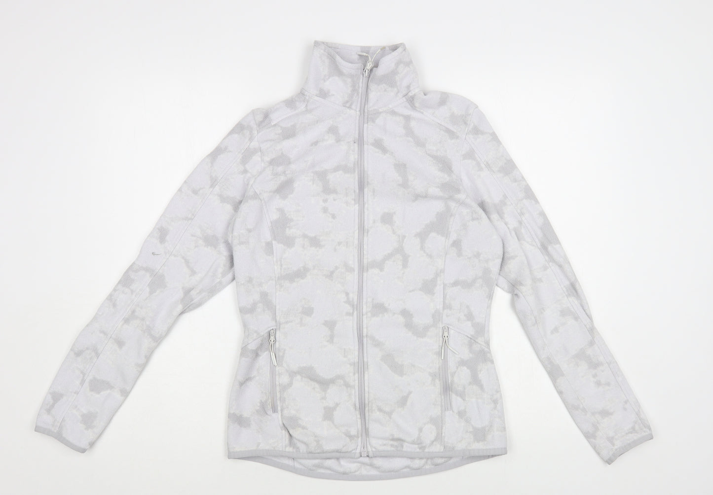 Marks and Spencer Womens Grey Camouflage Polyester Full Zip Sweatshirt Size S Zip