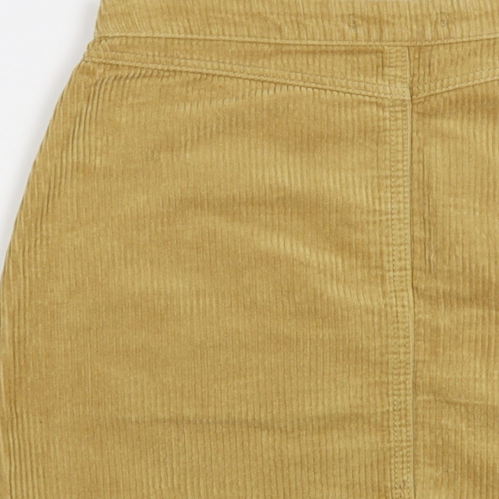 F&F Womens Beige Cotton Mini Skirt Size 8 Zip