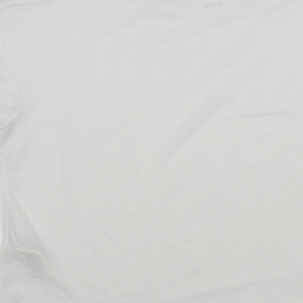 Marks and Spencer Womens White Polyurethane Basic T-Shirt Size 8 Boat Neck Pullover