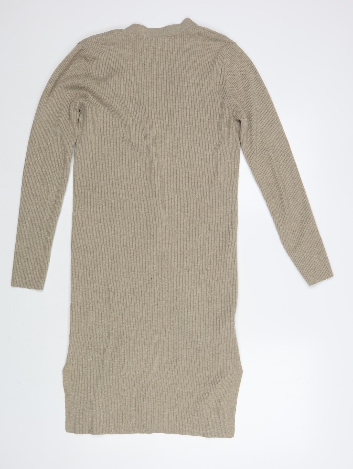 NEXT Womens Beige V-Neck Polyester Cardigan Jumper Size S