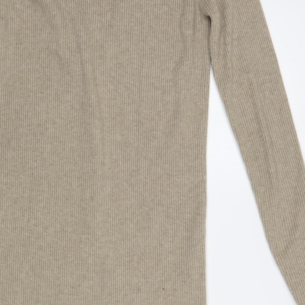 NEXT Womens Beige V-Neck Polyester Cardigan Jumper Size S