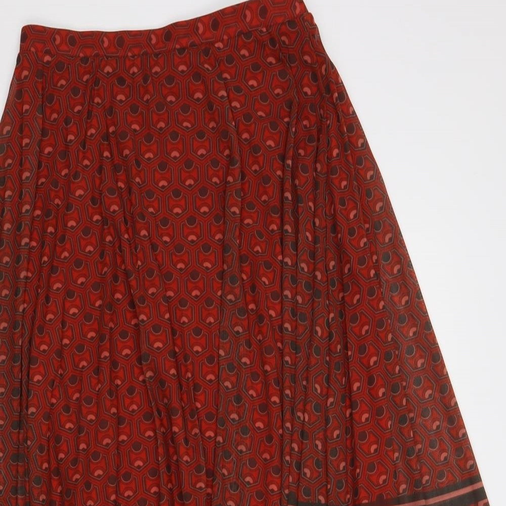 NEXT Womens Red Geometric Polyester Maxi Skirt Size 6