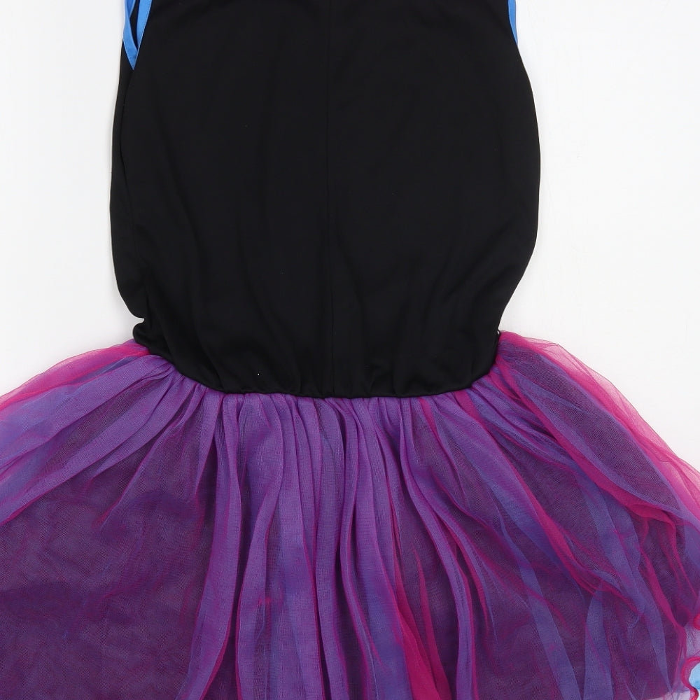 George Girls Black Polyester Fit & Flare Size 15-16 Years Pullover - Skeleton Fancy Dress