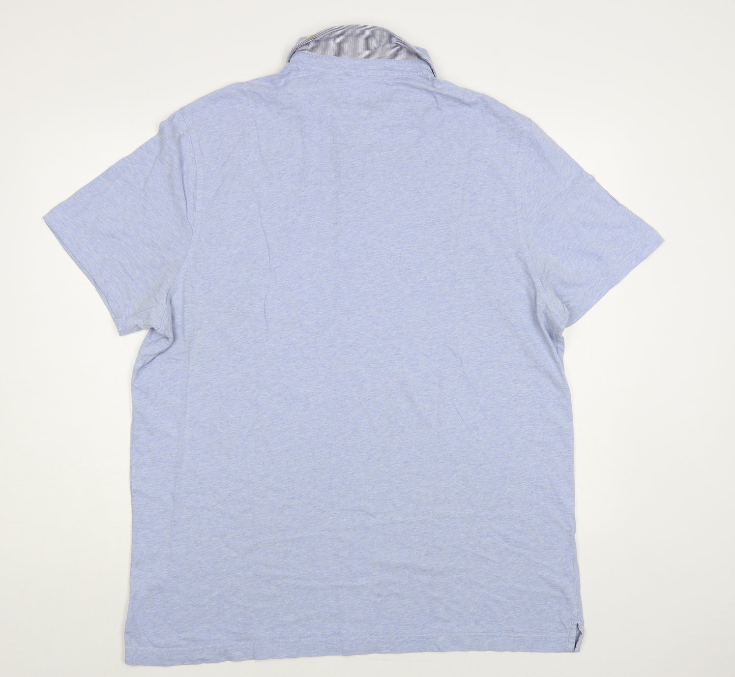 Howick Mens Blue Cotton Polo Size XL Collared Button