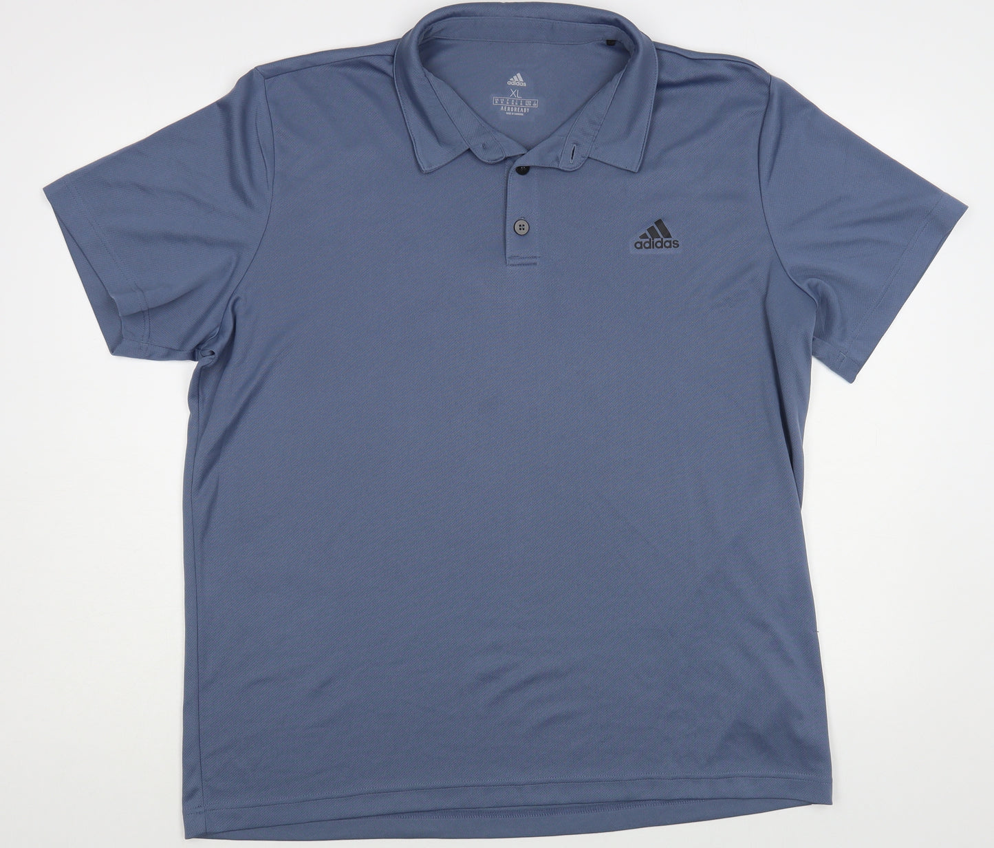 adidas Mens Blue Polyester Pullover Polo Size XL Collared Button