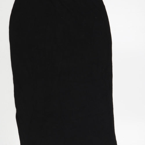 Marks and Spencer Womens Black Polyester Straight & Pencil Skirt Size 8