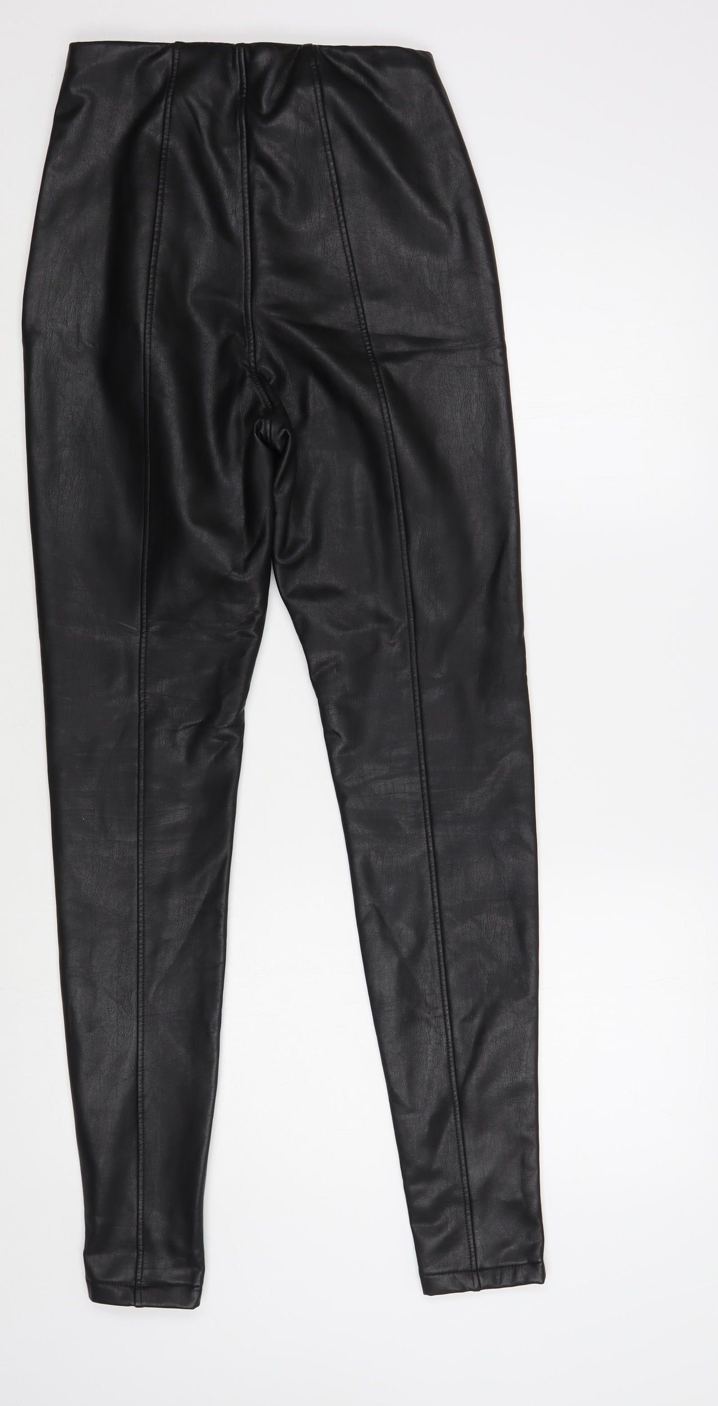 New Look Womens Black Polyurethane Jegging Leggings Size 10 L30 in - Faux Leather