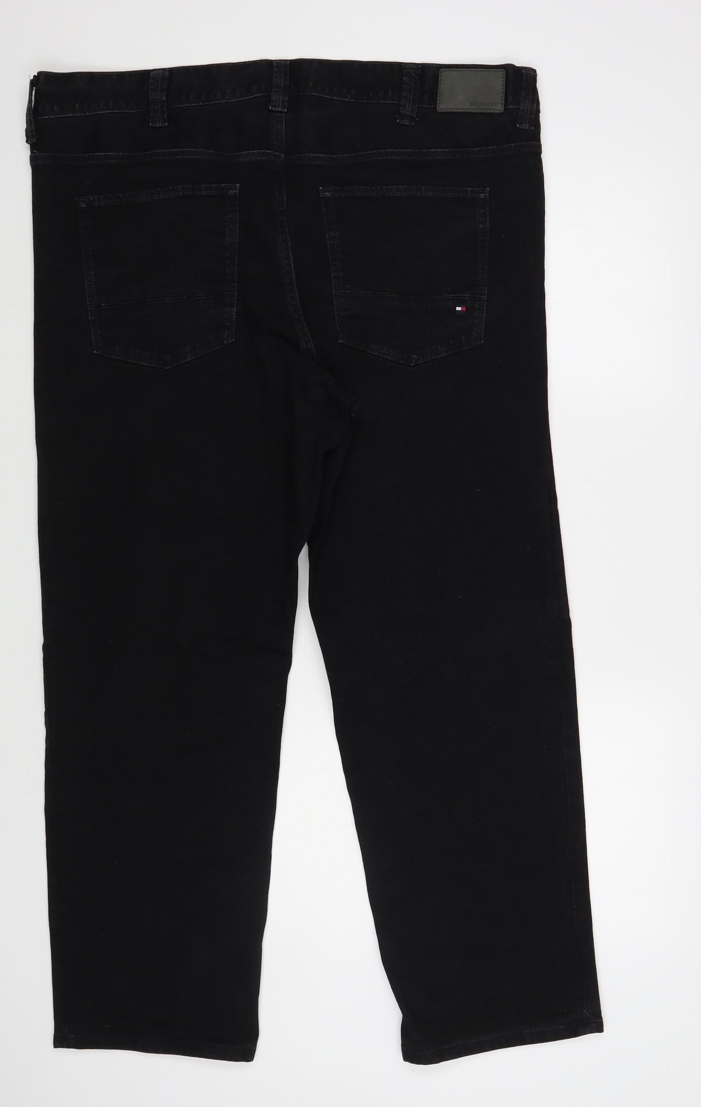 Tommy Hilfiger Mens Black Cotton Straight Jeans Size 42 in L29 in Regular Button