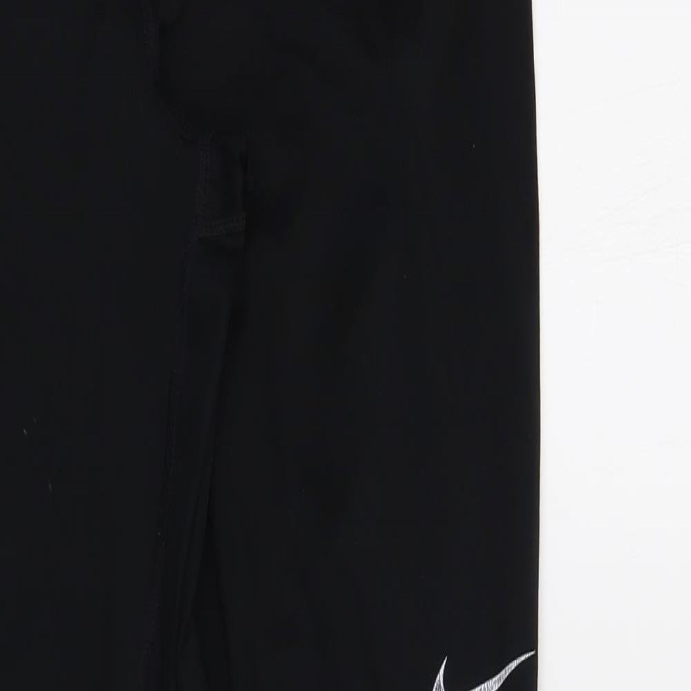 Nike Womens Black Polyester Compression Leggings Size L L29 in Regular