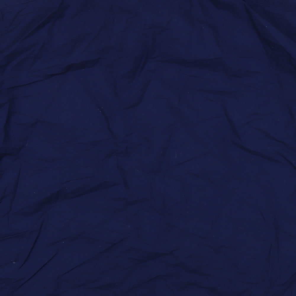Marks and Spencer Mens Blue Cotton Button-Up Size 3XL Collared Button