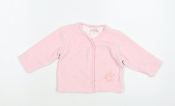 Early Days Baby Pink Cotton Cardigan Jumper Size 3-6 Months Snap - Bunny
