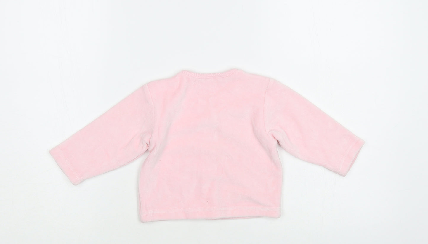 Early Days Baby Pink Cotton Cardigan Jumper Size 3-6 Months Snap - Bunny