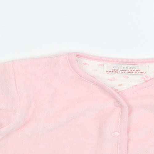 Early Days Baby Pink Cotton Cardigan Jumper Size 3-6 Months Snap - Bunny