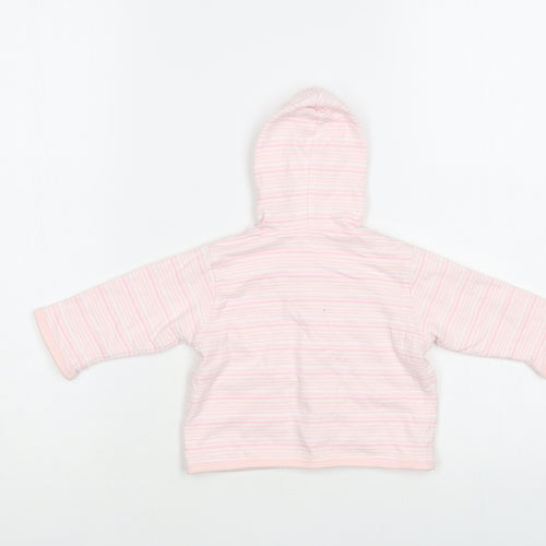 Little Bundle Baby Pink Striped Cotton Cardigan Jumper Size 3-6 Months Snap