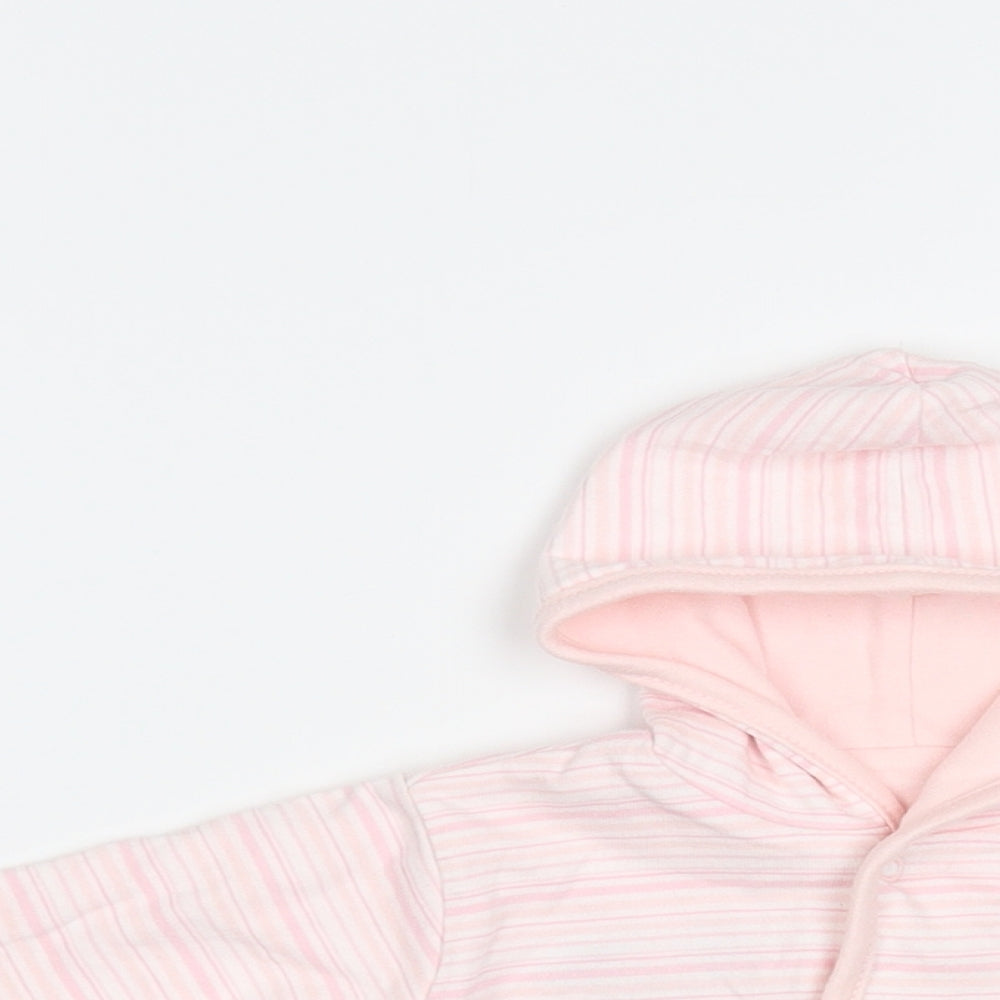 Little Bundle Baby Pink Striped Cotton Cardigan Jumper Size 3-6 Months Snap