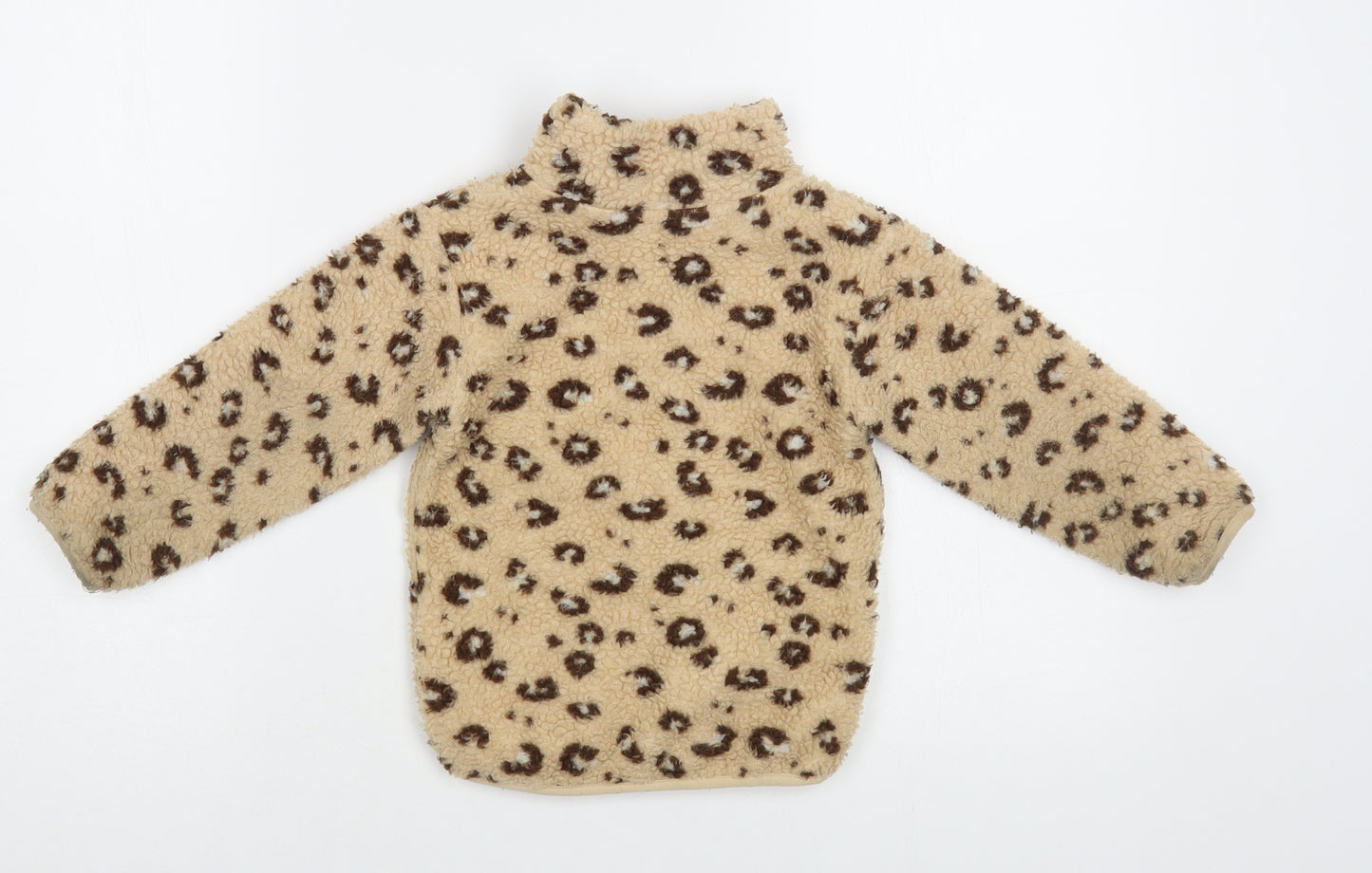 Primark Baby Beige Animal Print Polyester Full Zip Jumper Size 18-24 Months Zip - Leopard Print