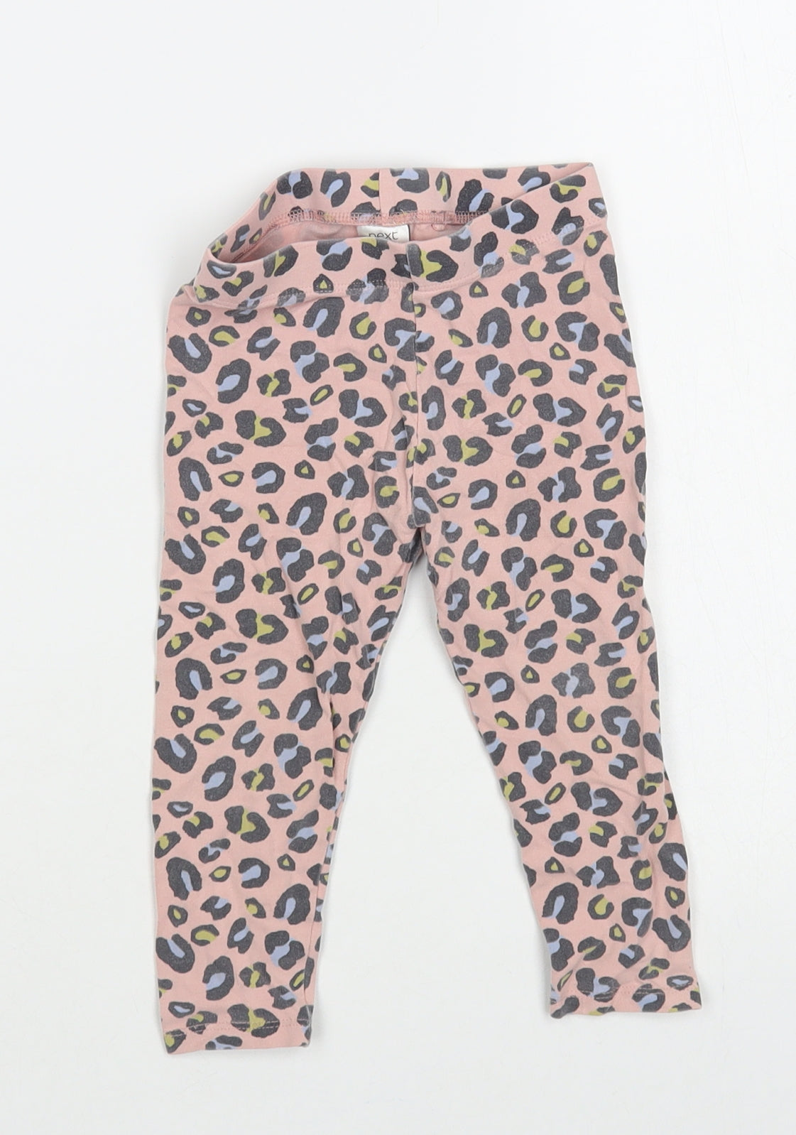 NEXT Baby Pink Animal Print Cotton Jogger Leggings Size 18-24 Months Pullover
