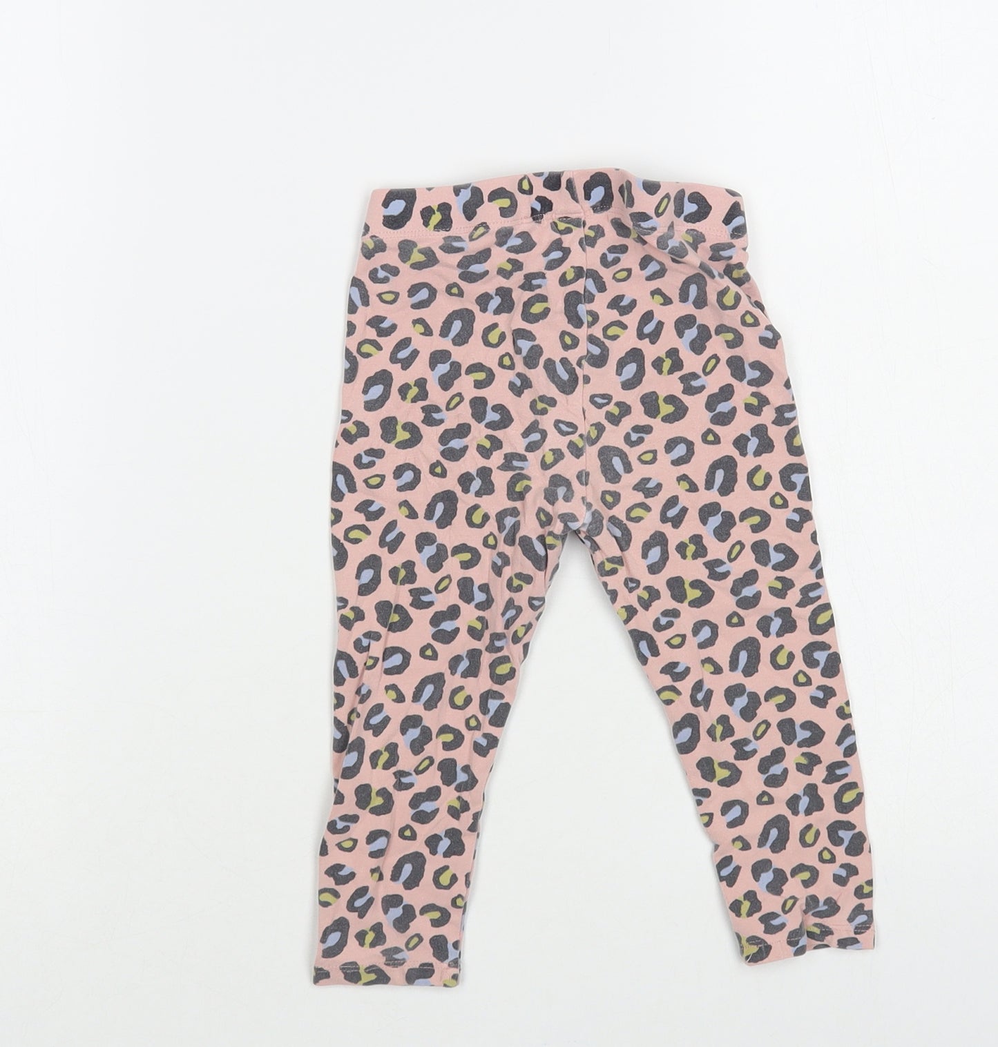 NEXT Baby Pink Animal Print Cotton Jogger Leggings Size 18-24 Months Pullover
